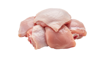 Isolated Pile of Boneless Chicken Thighs