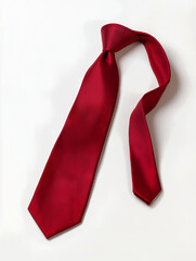 Red Necktie On White Background