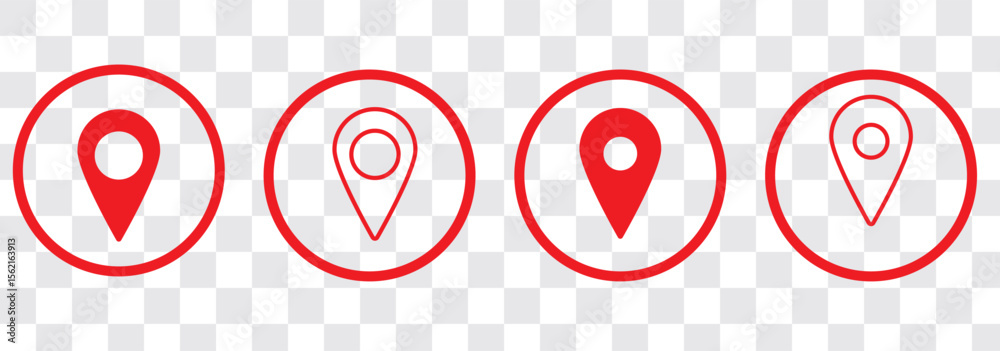 Wall mural location icon. fill and line location icon. map pin. gps. place marker. gps location symbol collecti