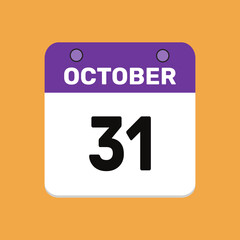 31 october calender icon text page monthly web design.