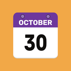 30 october calender icon text page monthly web design.