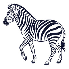 Obraz premium Minimal Zebra Vector Illustration – Clean Striped Wildlife Design on White Background