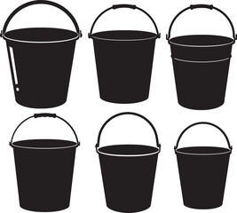 bucket pail silhouette vector illustration