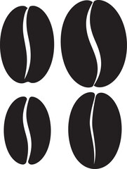 roasted coffee bean silhouette vector illustration
