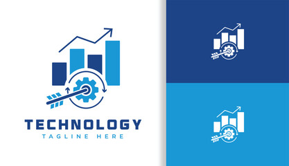 TERGET GROW LOGO, BUSINESS AUTOMATION LOGO, LOGO IN BLUE