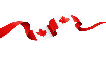 Celebrating Happy Canada Day with Canada Flag and Waving Ribbon Illustration on a Bright Background Banner for Festive Spirits and National Pride