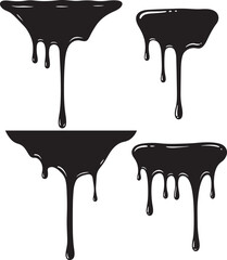 dripping paint splash silhouette vector illustration
