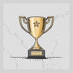 Gold Trophy with Star Illustration