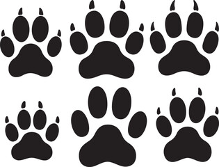 animal paw print silhouette vector illustration