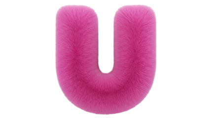 Isolated Fluffy Letter U