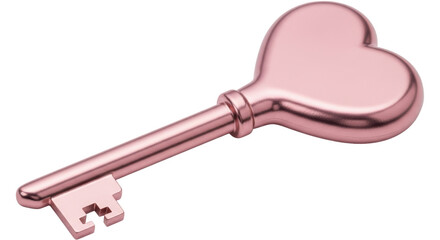 Isolated Heart-Shaped Key