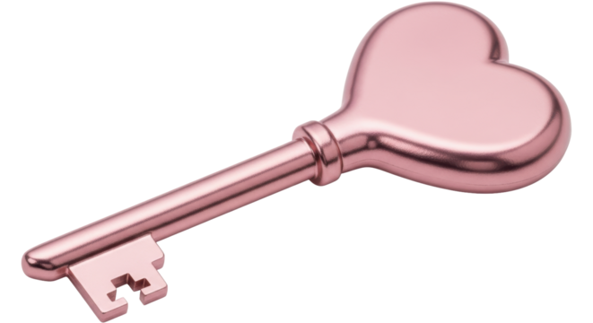 Isolated Heart-Shaped Key