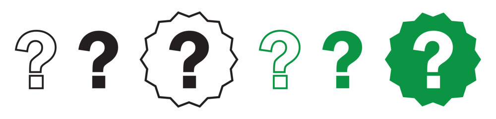 Question mark icon set vector