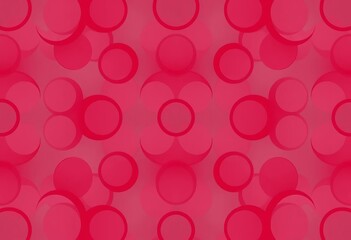 Seamless vector pattern of overlapping red and pink circles creating a modern abstract design, shapes, contemporary