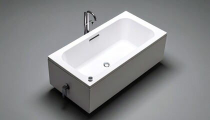 Modern Minimalist White Freestanding Bathtub Design.