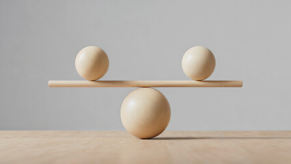 Wooden Sphere Balance Art Still Life Simplicity and Harmony in Equilibrium Concept Idea