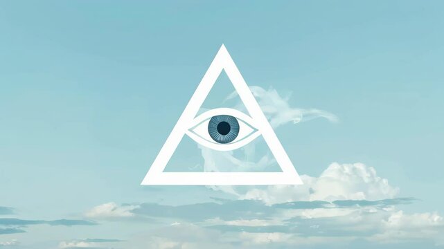 The third eye enclosed within a glowing triangle radiates mystical energy, symbolizing spiritual awakening, higher consciousness, inner vision, enlightenment