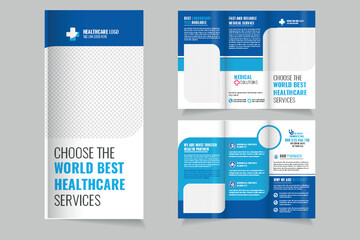 health care Medical treatment trifold brochure design