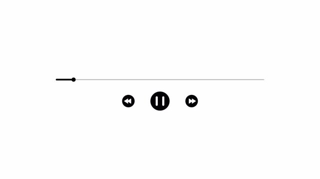 Music player bar overlay on transparent background. 4K video