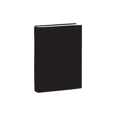 A simple black silhouette of a closed book isolated on white background silhouette