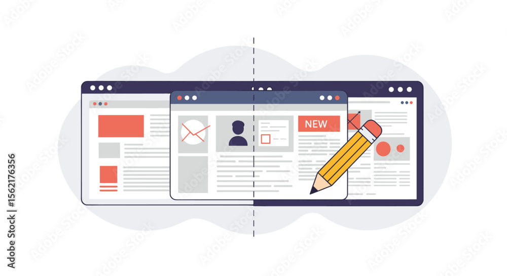 Poster flat style web design vector illustration for online user interface and content development