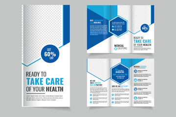 modern professional hospital medical health care trifold brochure layout