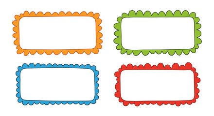 Colorful decorative scalloped borders vector illustration for creative design projects