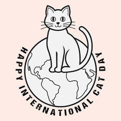 Happy International Cat Day A Feline Friend on Top of the World