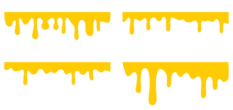 Cheese vector, melted cheese. Flowing liquid isolated on white background. cheese on white background.  leak, splash, spilled liquid.