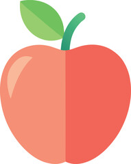 Pastel Apple Icon – Healthy Food Vector for Diet App or Nutrition Branding