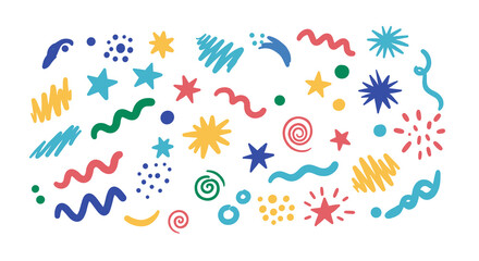 Colorful abstract elements vector illustration for design and decoration in flat style