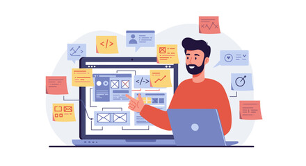 Web development and design concept vector illustration for ui and ux projects
