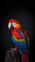 red and blue macaw