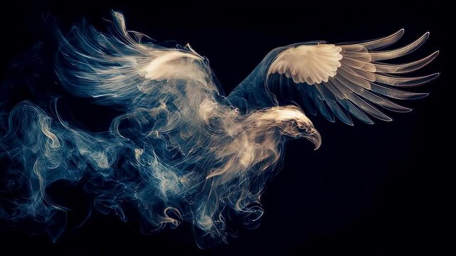 Like a phoenix rising from the ashes smoldering wisps of smoke twist and contort embodying the beauty and resilience of destruction.