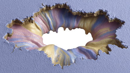 Pastel slime pressed into circular hole bouncing back softly with textured surface