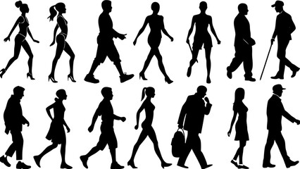 Obraz premium silhouettes of people