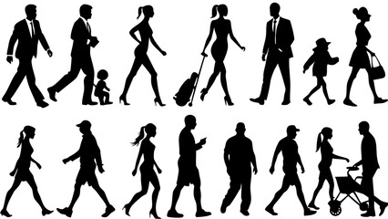 vector silhouettes of people