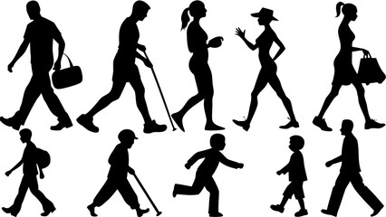 vector silhouettes of women