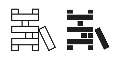 Wooden block icon. modern vector symbols set