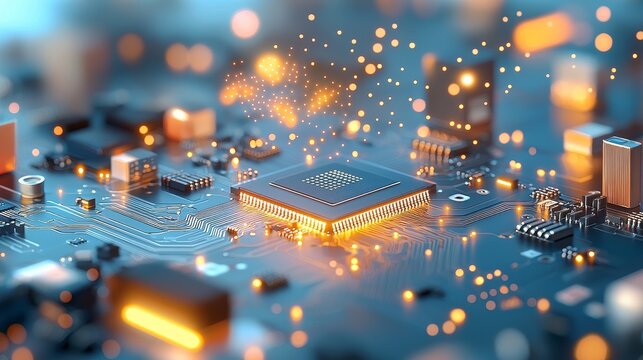 Innovative technology sparks creativity digital world visual artwork futuristic environment macro viewpoint electronics concept