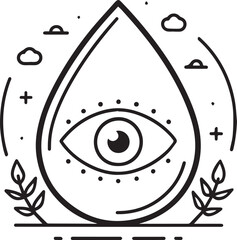 Water Drop and Eco-Friendly Outline Icons Set Vector Illustration with Editable Stroke