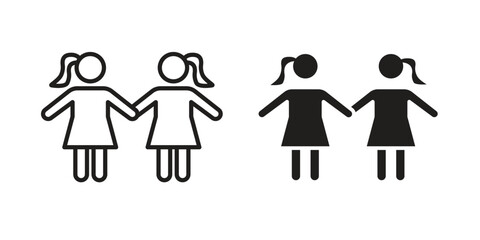 Twin icon. modern vector symbols set