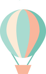 Obraz premium Minimal Hot Air Balloon – Pastel Line Art for Journey or Holiday Concept