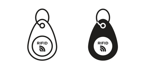 RFID key tag icon. modern vector symbols set