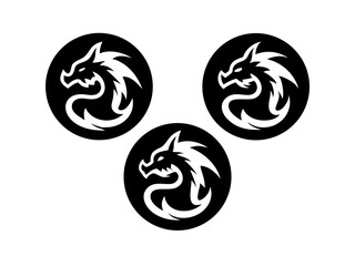 Fototapeta premium Dragon Logo sat vector desigen 