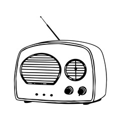 Obraz premium Vintage Radio Vector Illustration Classic Retro Media Design