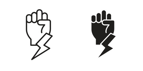 Hand with Power icon. modern vector symbols set