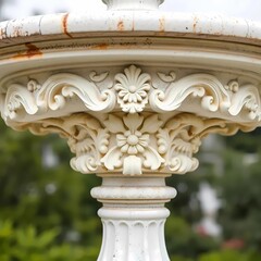 Close-up of the decor on the fountain