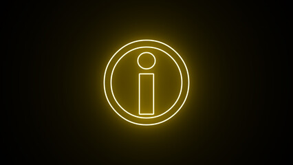 A neon yellow faq question icon is glowing on a dark background