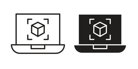 Computer simulation icon. modern vector symbols set
